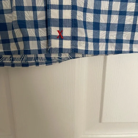Robert Graham X Blue & White checkered button down Shirt gingham cotton Sz L - Picture 4 of 15